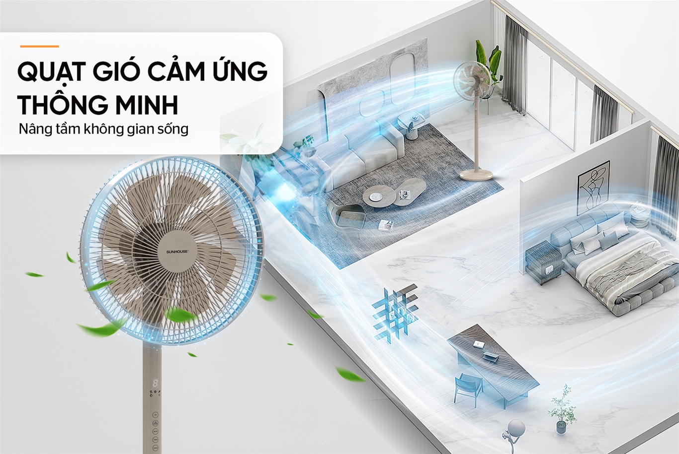 QUẠT ĐỨNG SUNHOUSE 8 CÁNH SHD7346B