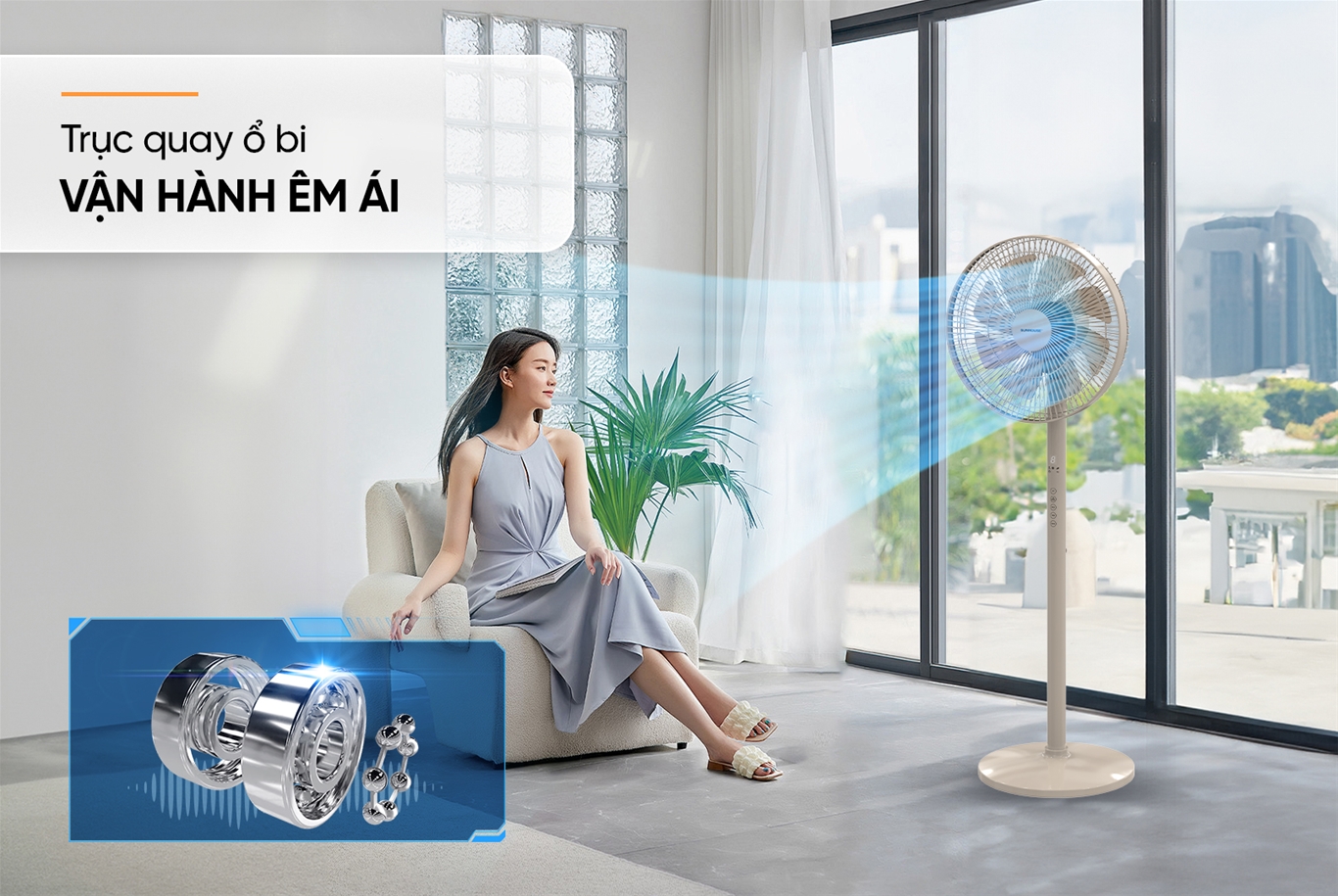 QUẠT ĐỨNG SUNHOUSE 8 CÁNH SHD7346B