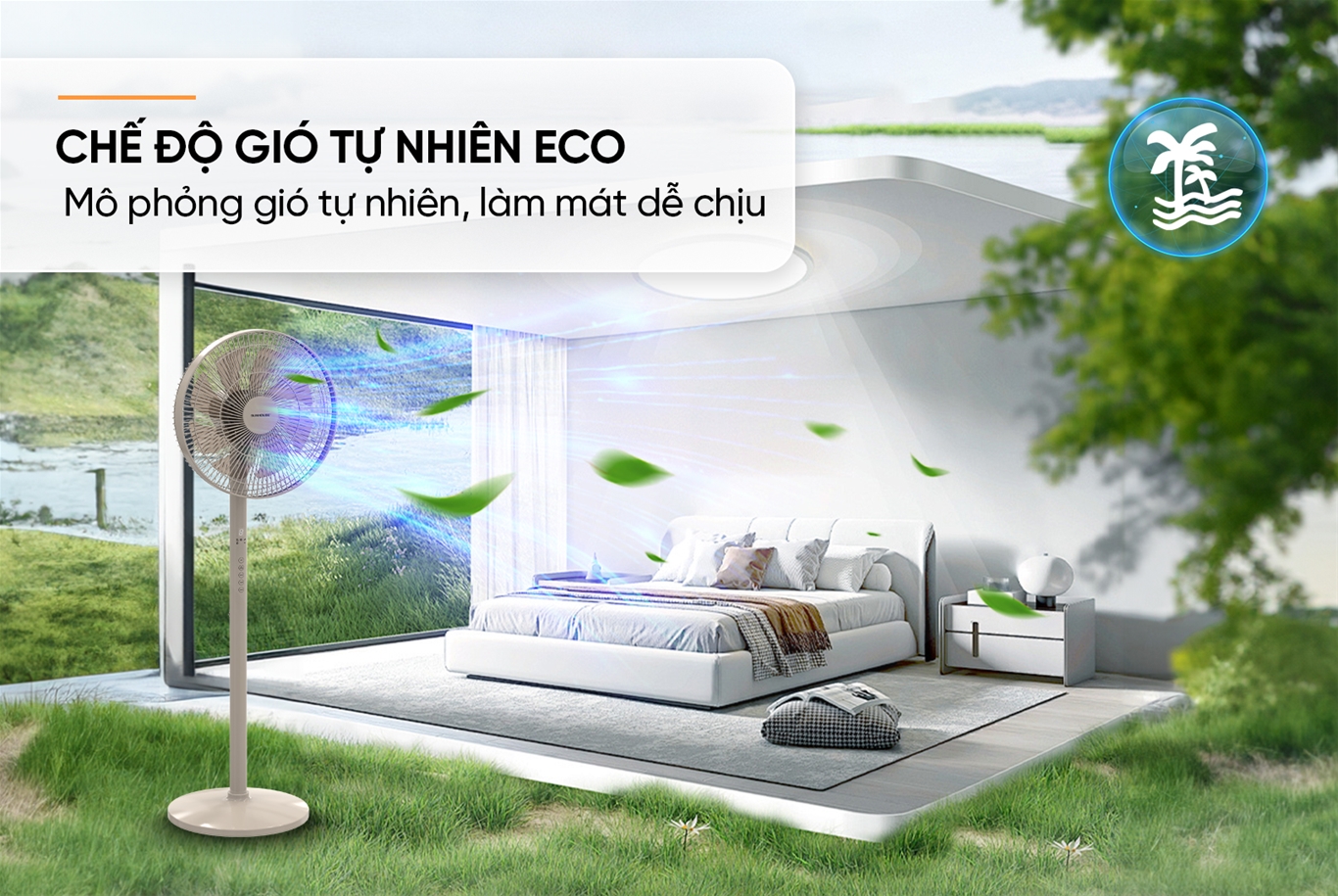 QUẠT ĐỨNG SUNHOUSE 8 CÁNH SHD7346B