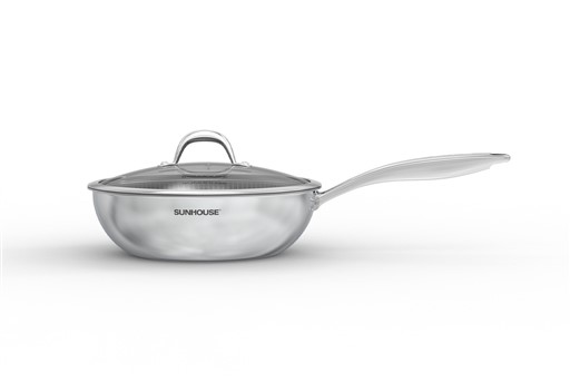 CHẢO XÀO INOX LIỀN ĐÁY HYBRID SUNHOUSE HEALTHY IN28M8VK